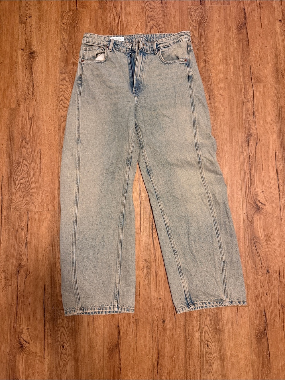 Zara Light Blue Straight-Leg Women's Jeans